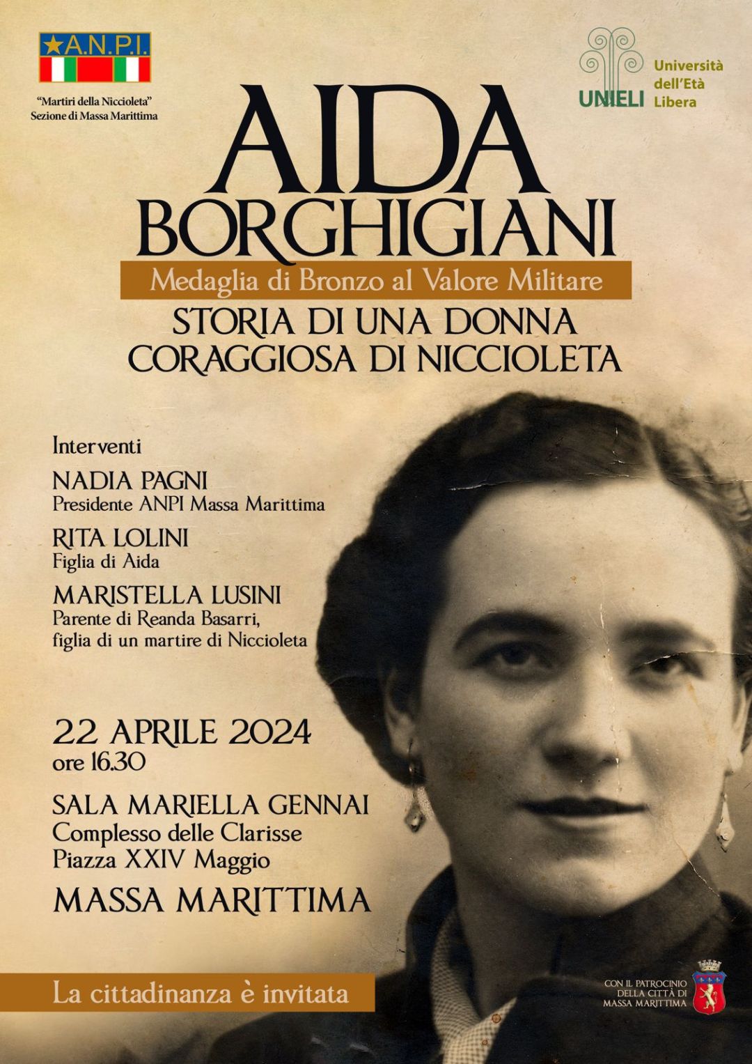 Massa Marittima: incontro pubblico su Aida Borghigiani, storia di una donna coraggiosa di Niccioleta