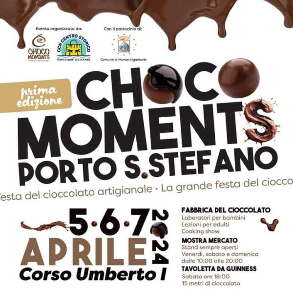 Arriva la prima edizione ChocoMoments Porto Santo Stefano