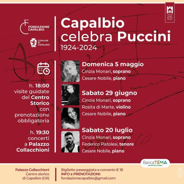 Capalbio celebra Puccini: al via la rassegna dedicata al grande compositore